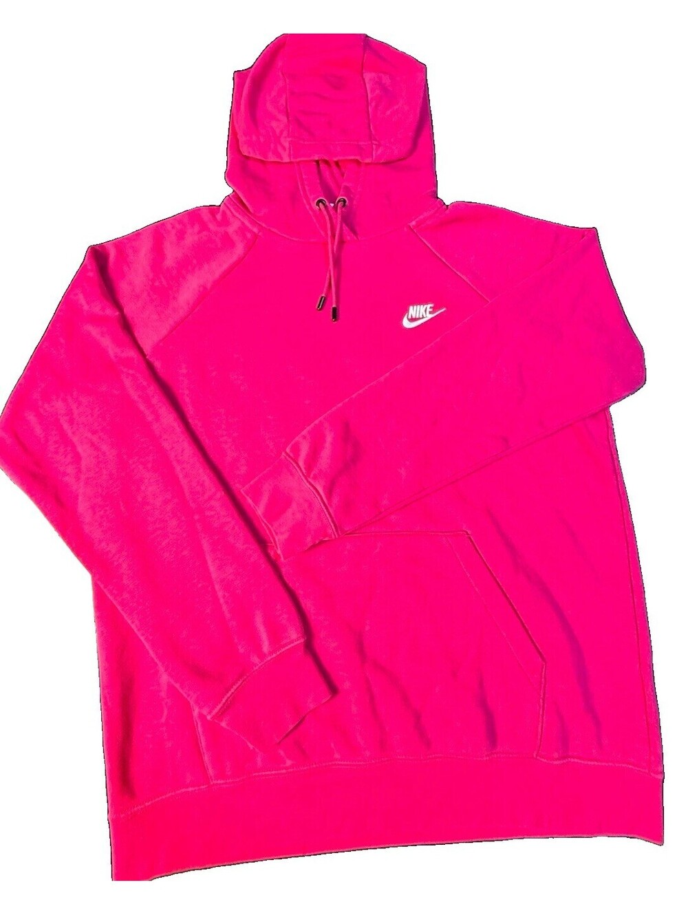 Nike Sportswear Women's Pullover Fleece Hoodie Logo Pink Size L Regular Fit